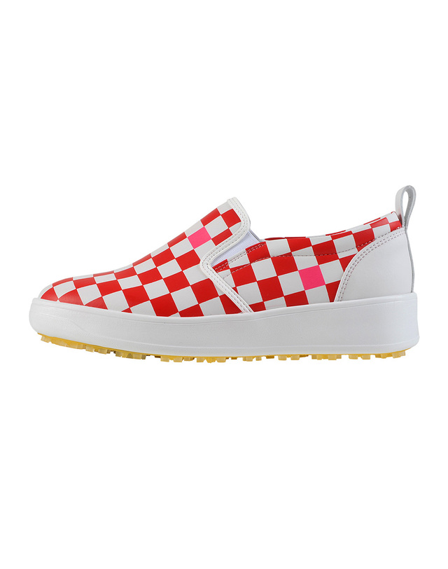 마틴골프 Check Pattern Slip-on_Red 레드 착용컷