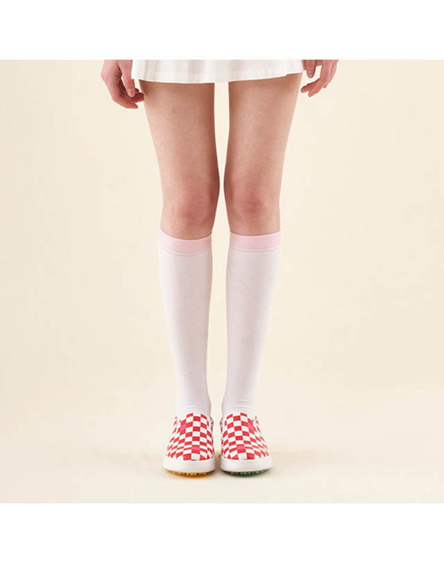 마틴골프 Check Pattern Slip-on_Red 레드 착용컷