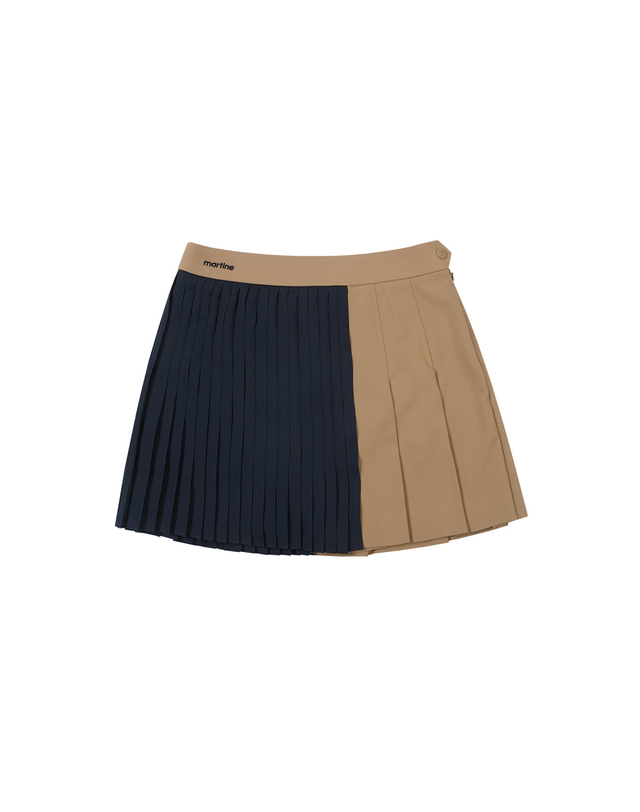 마틴골프 Chiffon Pleats Skirt_Navy 네이비 착용컷