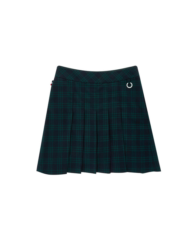 마틴골프 All Over Check Pleats Skirt_Navy 네이비 착용컷