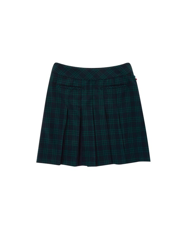 마틴골프 All Over Check Pleats Skirt_Navy 네이비 착용컷
