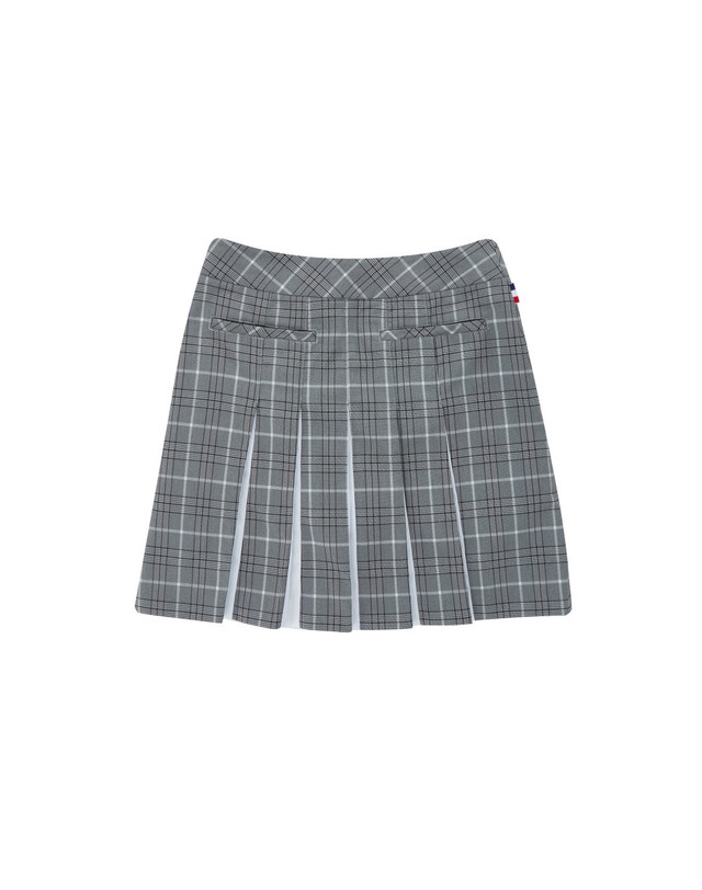 마틴골프 All Over Check Pleats Skirt_Grey 그레이 착용컷