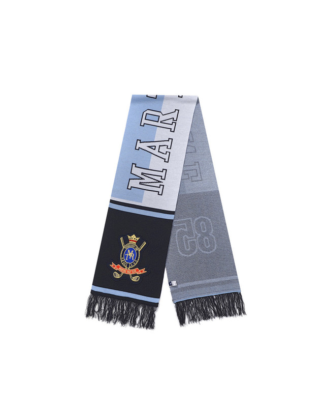 마틴골프 Classic Emblem Jacquard Muffler_Light Blue 블루 착용컷