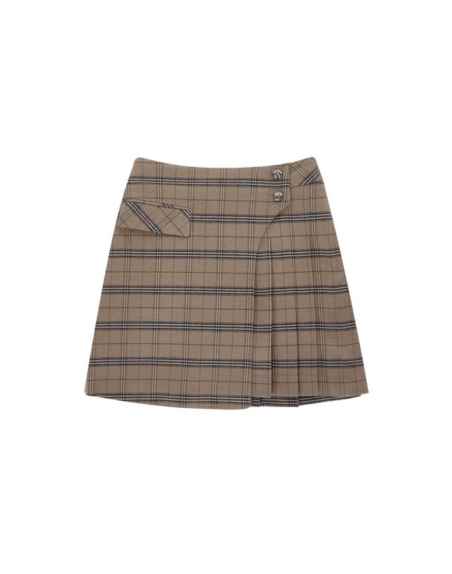 마틴골프 Check Pleats Skirt_Beige 베이지 착용컷