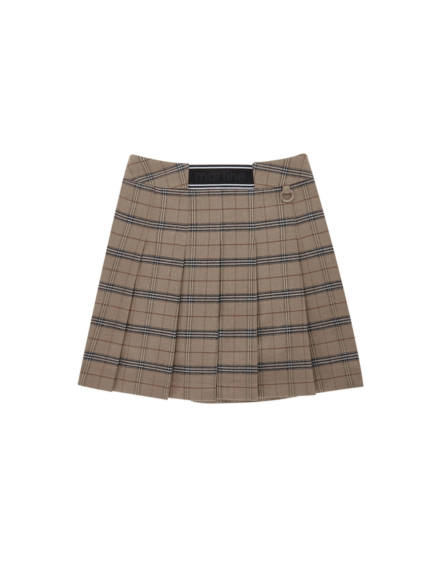 마틴골프 Check Pleats Skirt_Beige 베이지 착용컷