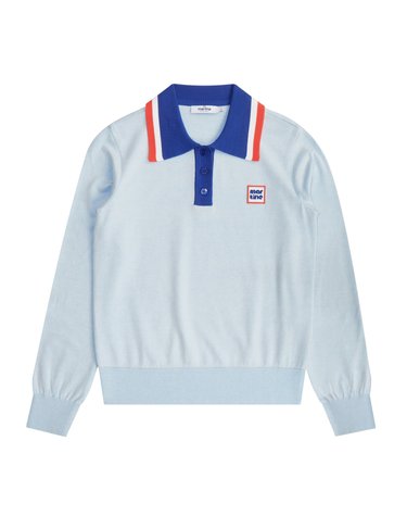 Collar point Sweater_S/Blue