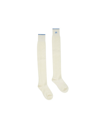 Wool Blended Over Knee Socks_Ivory