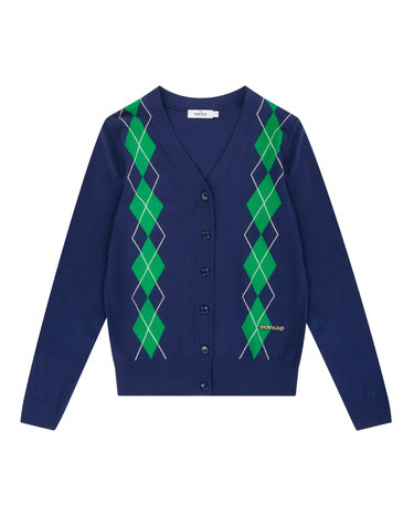 Argyle V-Neck Cagdigan_Navy