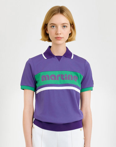 One Point Block Polo Shirts_Navy