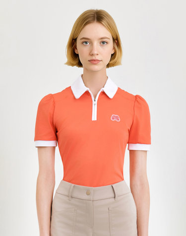 Classy Zip-up Shirts_Orange