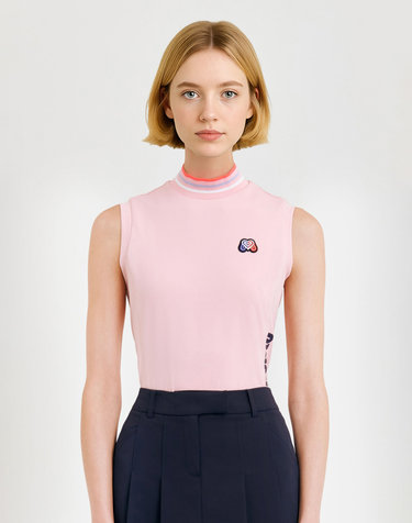 Mock Neck Sleeveless Shirts_Pink