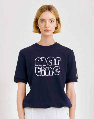 Frill Round Shirts_Navy