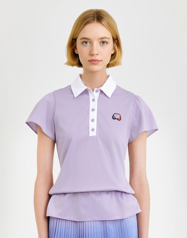 Frill Polo Shirts_L/Purple