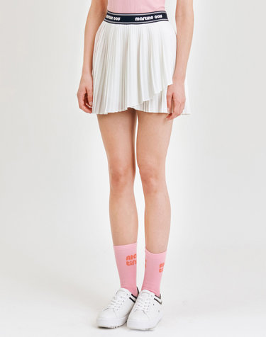 Banding Pleats Culottes_White