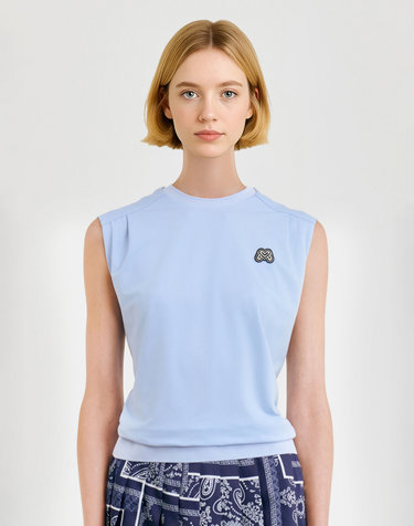 Loose Fit Sleeveless Shirts_S/Blue