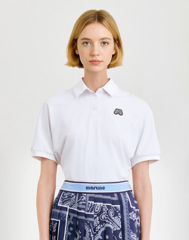 Stretch Raglan Polo Shirts_White
