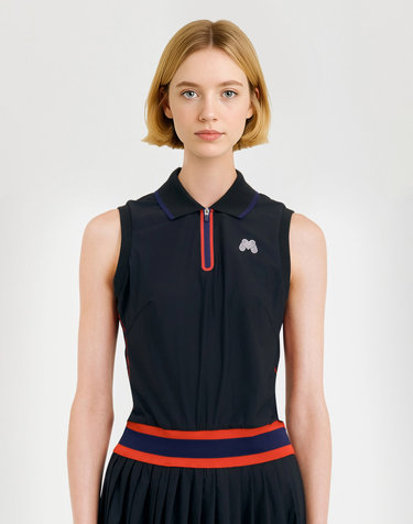 Sleeveless Pleats One-piece_Black