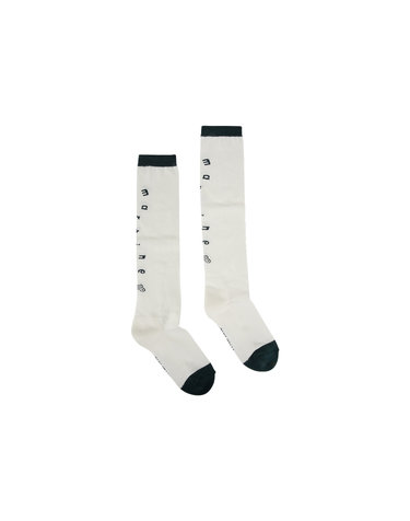 Logo Point Knee Socks_O/White