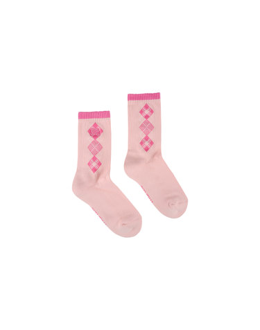Argyle Color Middle Socks_L/Pink
