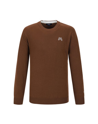 Basic Round Knit Sweater_Camel (Men)