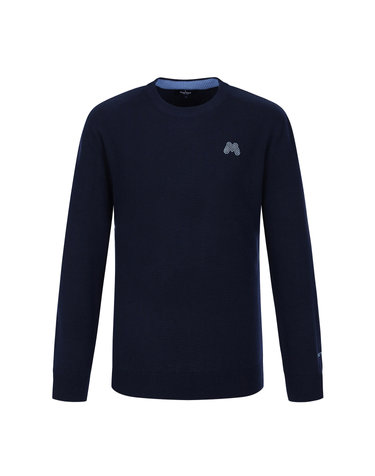 Basic Round Knit Sweater_Navy (Men)