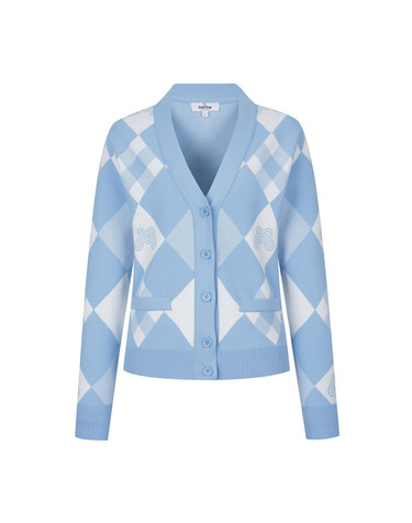 Argyle Cardigan_S/Blue