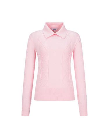 Argyle Knit Sweater_Pink