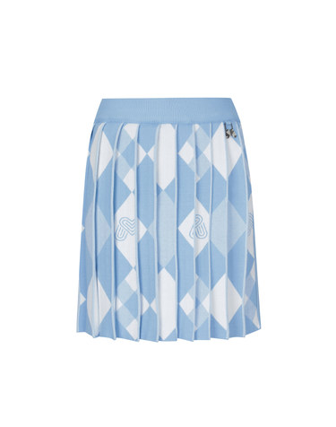 Argyle Knit Pleats Culotte_S/Blue