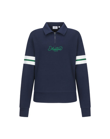 Half Zip-up Collar Shirts_Navy