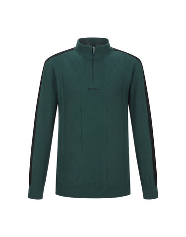 Argyle Half Zip-up Knit_D/Green (Men)
