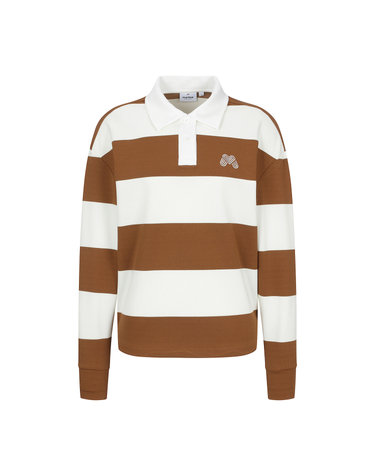 Block Stripe Polo Shirts_Camel