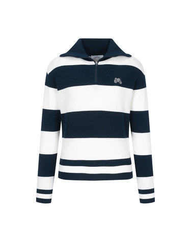 Color Block Half Zip-up Sweater_Navy