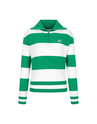 Color Block Half Zip-up Sweater_Green