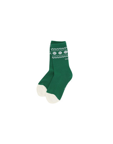 Clover Pattern Middle Socks_Green