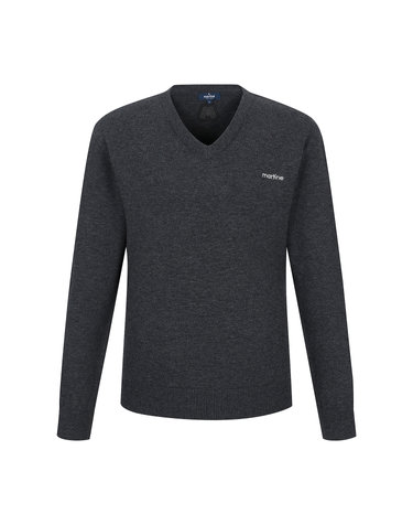 Basic V Neck Knit_D/Grey (Men)