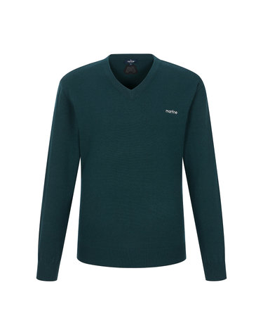 Basic V Neck Knit_D/Khaki (Men)