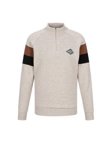 Line Point Half Zip-up Knit_L/Beige (Men)