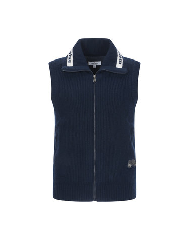 Zip-up Knit Vest_Navy
