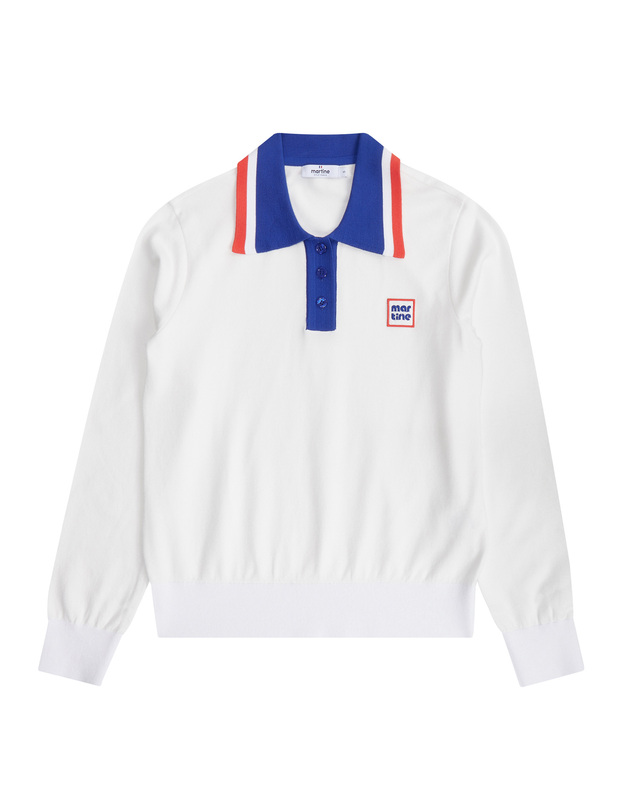 마틴골프 Collar point Sweater_White 흰색 착용컷