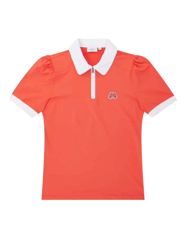 마틴골프 Classy Zip-up Shirts_Orange 오렌지 착용컷
