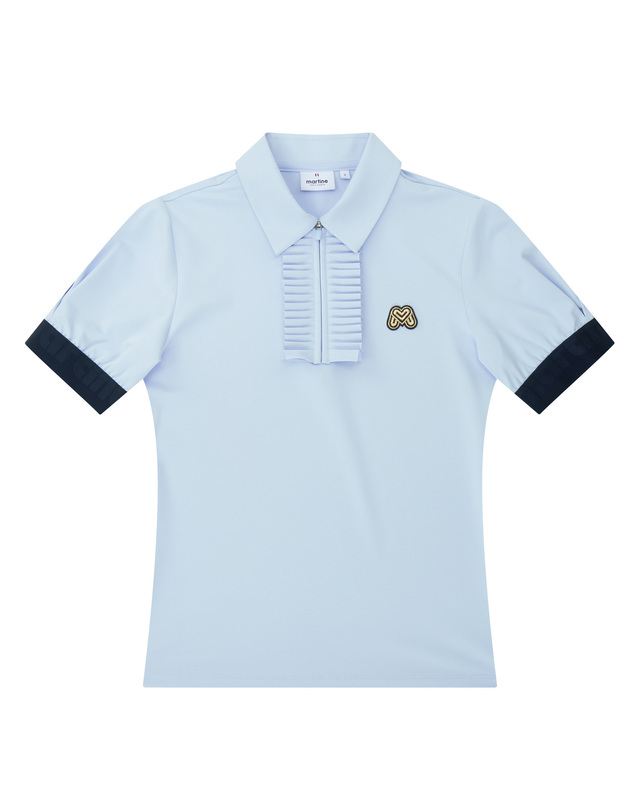마틴골프 Button Frill Polo Shirts_S/Blue 블루 착용컷