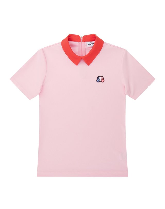 마틴골프 Cool Pique Back Zip-up Shirts_Pink 핑크 착용컷