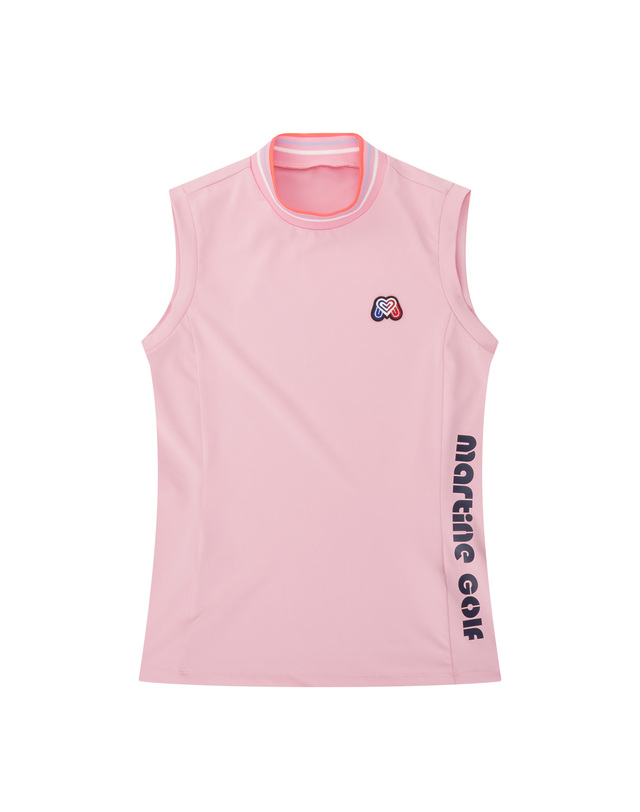 마틴골프 Mock Neck Sleeveless Shirts_Pink 핑크 착용컷