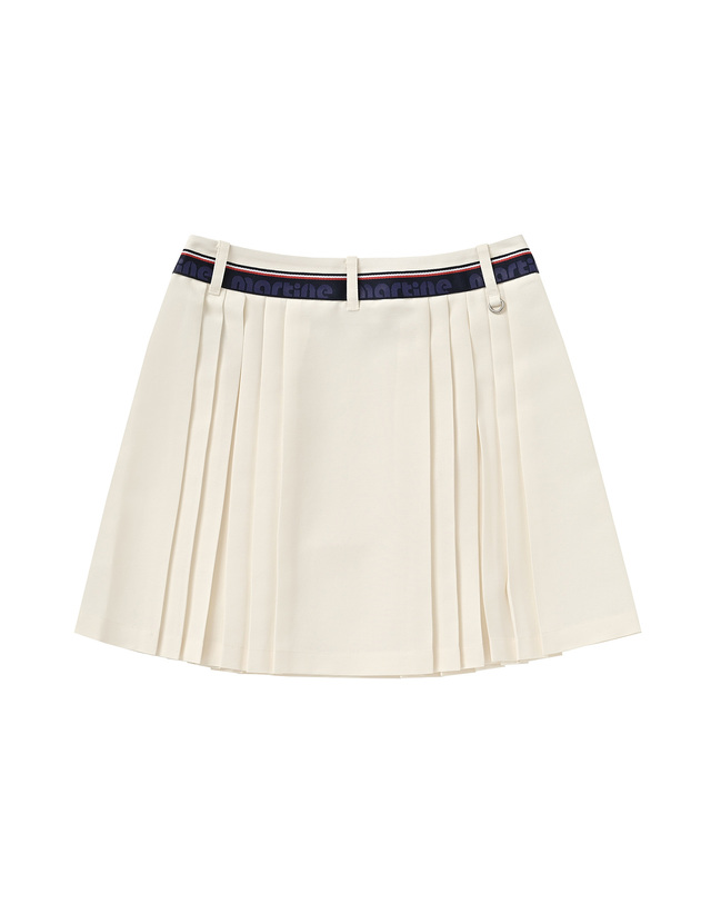 마틴골프 Taped Logo Point Pleats Culotte_White 흰색 착용컷