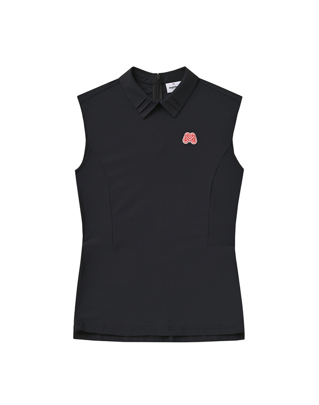 마틴골프 Back Zip-up Sleeveless Shirts_Black 블랙 착용컷