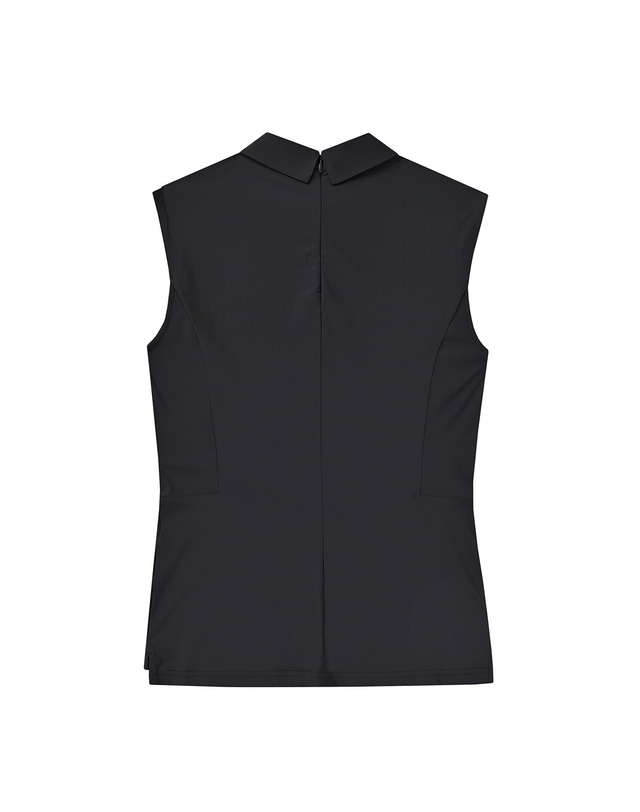 마틴골프 Back Zip-up Sleeveless Shirts_Black 블랙 착용컷