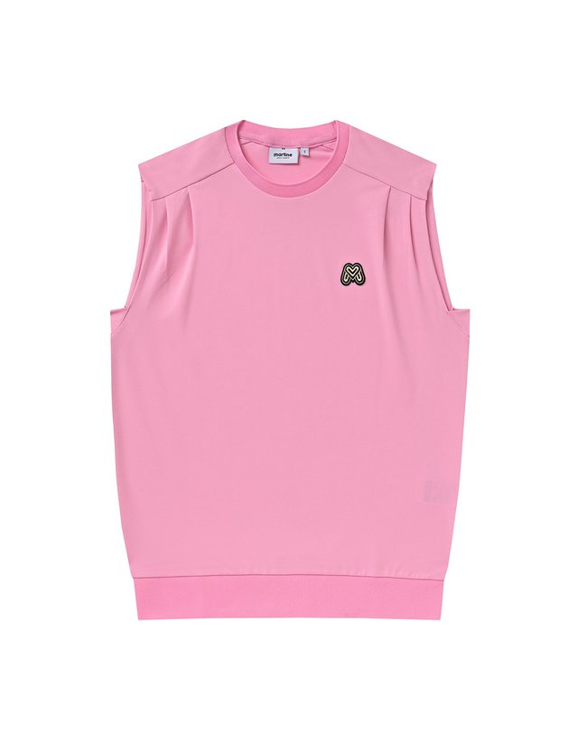 마틴골프 Loose Fit Sleeveless Shirts_Pink 핑크 착용컷