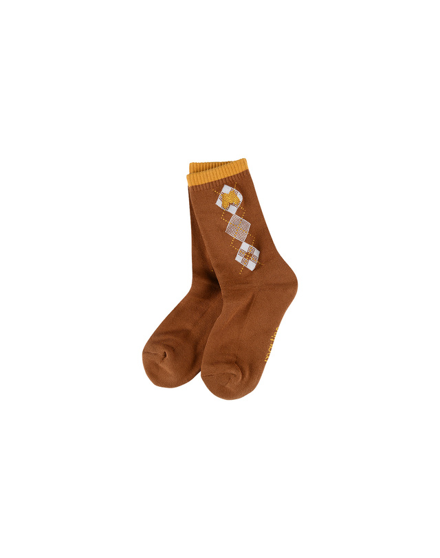 마틴골프 Argyle Color Middle Socks_Camel 카멜 착용컷
