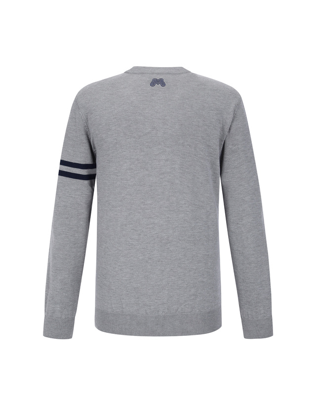 마틴골프 Intasha Stripe Round Knit_Charcoal (Men) 그레이 착용컷