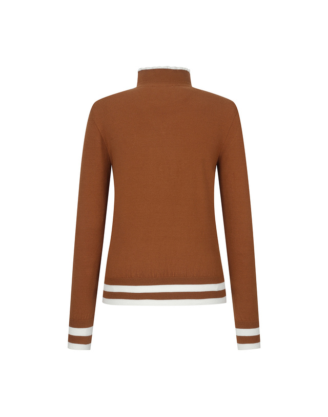 마틴골프 Tip Stripe Knit Sweater_Camel 카멜 착용컷